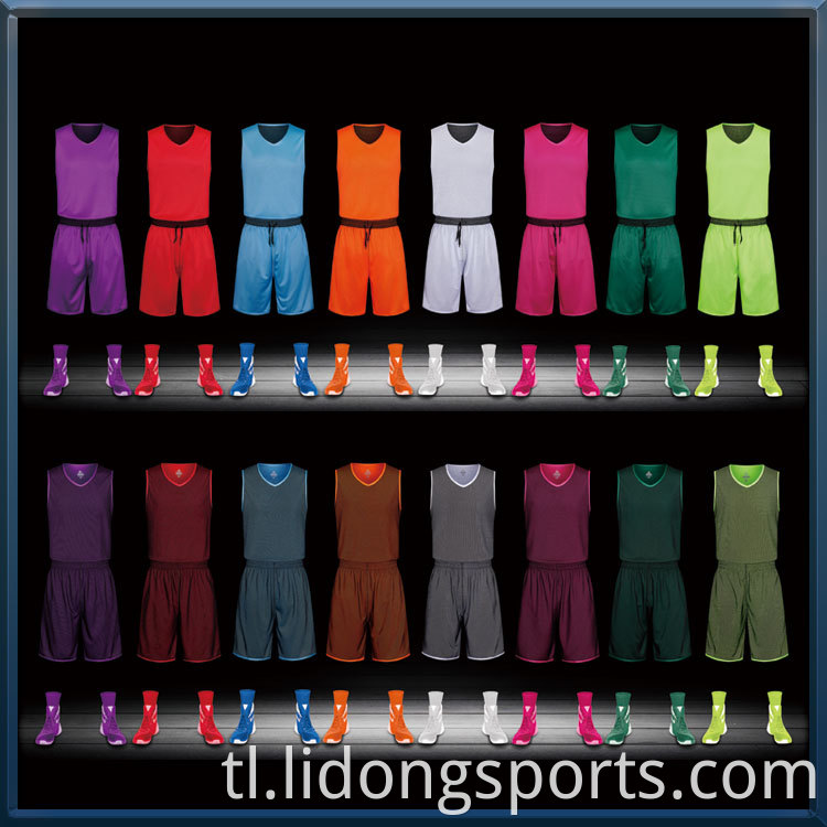 Pakyawan murang basketball magsuot ng 100% polyester na na -customize na mababalik na sports basketball uniporme jersey